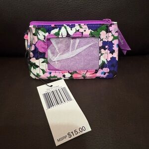 Vera Bradley Floral Zip ID Case - Purple, Pink, Black